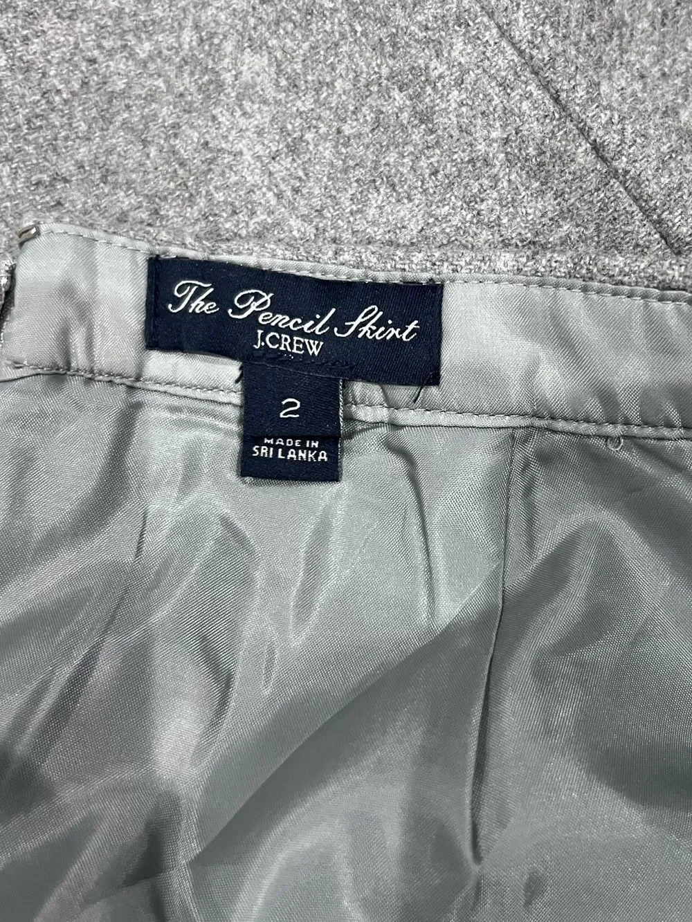 J.Crew Wool Pencil Skirt Light Grey Size 2